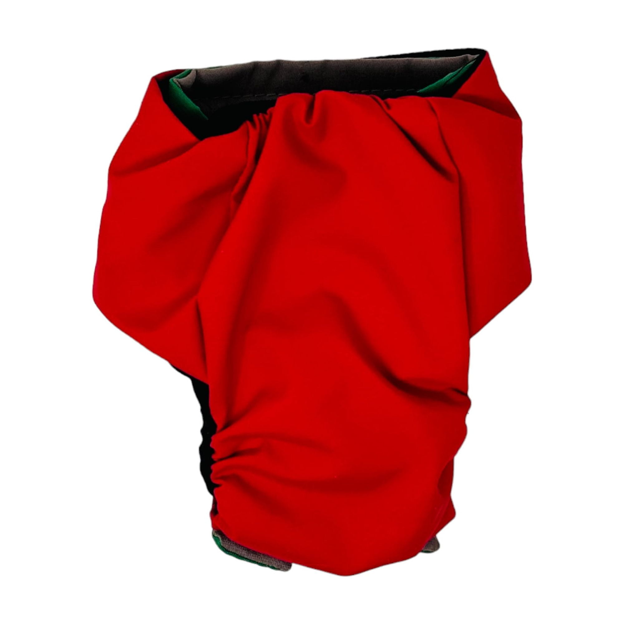 Barkertime Holiday Red on Green Dog Diaper Snappy