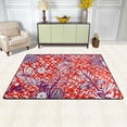 thumbnail image 3 of YFYANG 36"x24" Non-Slip Flannel Carpet Doormat, Living Room Bedroom Office Decorative Area Rugs, Indoor Red Floral Line Art Floor Mats, 3 of 7