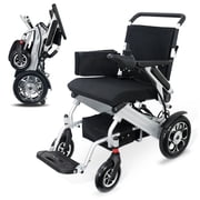 Mihayo 25 Miles Travel Range,Lightweight Foldable Electric Wheelchair,All Terrain Power Mobility Scooter for Adults Senior,Silver AT8