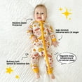 thumbnail image 3 of PatPat Bamboo Baby Pajamas Baby Girl Gifts Snug Fit Zipper Long-Sleeved Baby Bodysuits Sleepwear,2Pack,0-24 Months, 3 of 18