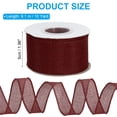 thumbnail image 2 of Uxcell Burlap Wired Ribbon Natural Jute Wired Edge Ribbons Solid Rustic Ribbon with Iron Wire for Crafts Gift Wrapping Dark Red 2 in, 2 of 6