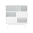 thumbnail image 3 of Linon Sway Bookcase 3 Open Shelves 2 Sliding Door Panels in White, 3 of 12