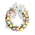thumbnail image 1 of Corona decorativa de Pascua para puerta de entrada, 45 cm de diámetro, regalo para colgar en la pared en interiores. huevos amarillos, 1 of 9