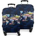 thumbnail image 2 of Luggage Cover Elastic Washable License Plate Map of the World Travel Suitcase Protector Fit 25-28 Inch Luggage, 2 of 6