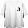 thumbnail image 4 of Black Cat Adult White Crew Neck Short Sleeve Tee-Large, 4 of 6