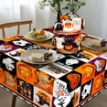 thumbnail image 5 of Halloween Tablecloth Pumpkin Ghost Spooky Table Cloth, Plaid Halloween Table Cloth for Home and Kitchen Decoration - 70" X 70" Square, 5 of 6