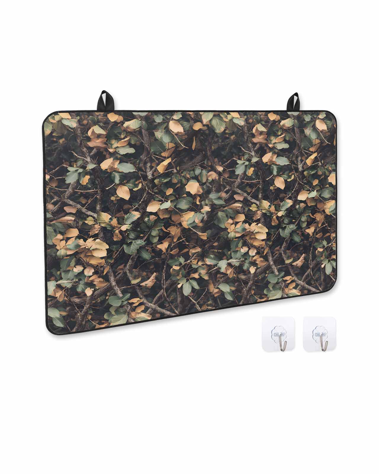 nqOlkjepod Large Induction Cooktop Protector Mat 31"x24", Withered Leaves Retro Stove Top Covers for Electric Stove, Green Yellow Botanical Decorative Stove Burner Cover Mats, Glass Top Stove Cover