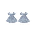 thumbnail image 2 of LMLYSoH Toddler Girls Summer Casual Dress Short Puff Sleeve A-line Plaid Dress for Party, Travel, 2 of 9