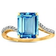 thumbnail image 2 of Star K � Big Stone Octagon Emerald Cut 10x8 Blue Topaz Bypass solitaire ring, 2 of 9