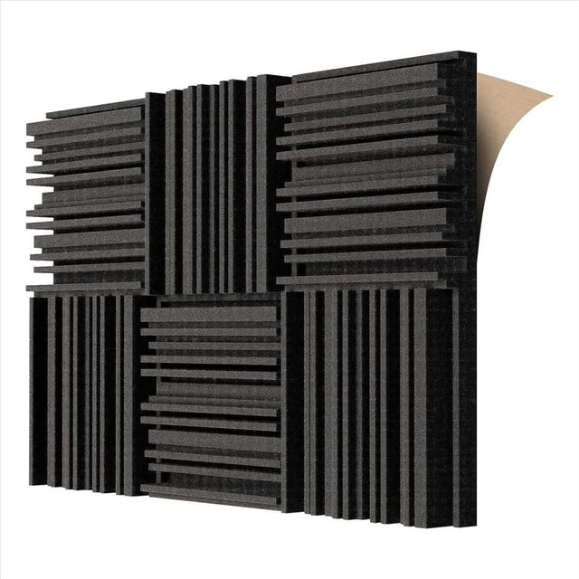 6 Paneles de Espuma AcúStica Autoadhesivos, Espuma Absorbente de Sonido de 12 X 12 X 2 Pulgadas, Espuma una Prueba de Sonido para Estudio de GrabacióN, Color Negro