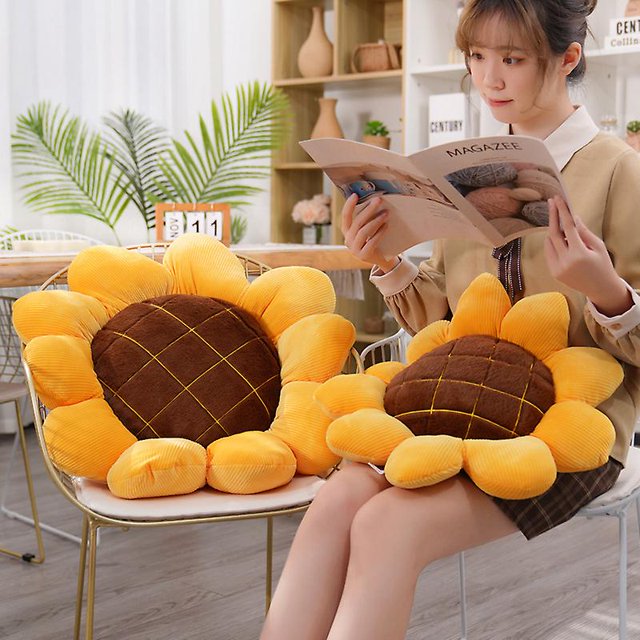 Almohada creativa de girasol, cojín de flores multiusos supersuave para el hogar, sala de estar, dormitorio, decoración de 40cm Banban LingWen 8390615955560