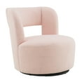 thumbnail image 4 of New Swivel Barrel Chair with Soft Teddy Fabric, Comfy Round Accent Chair for Living Room.Upholstered Performance Fabric for Living Room Bedroom Reading Waitingroom,1 PC,Teddy Light Pink, 4 of 8