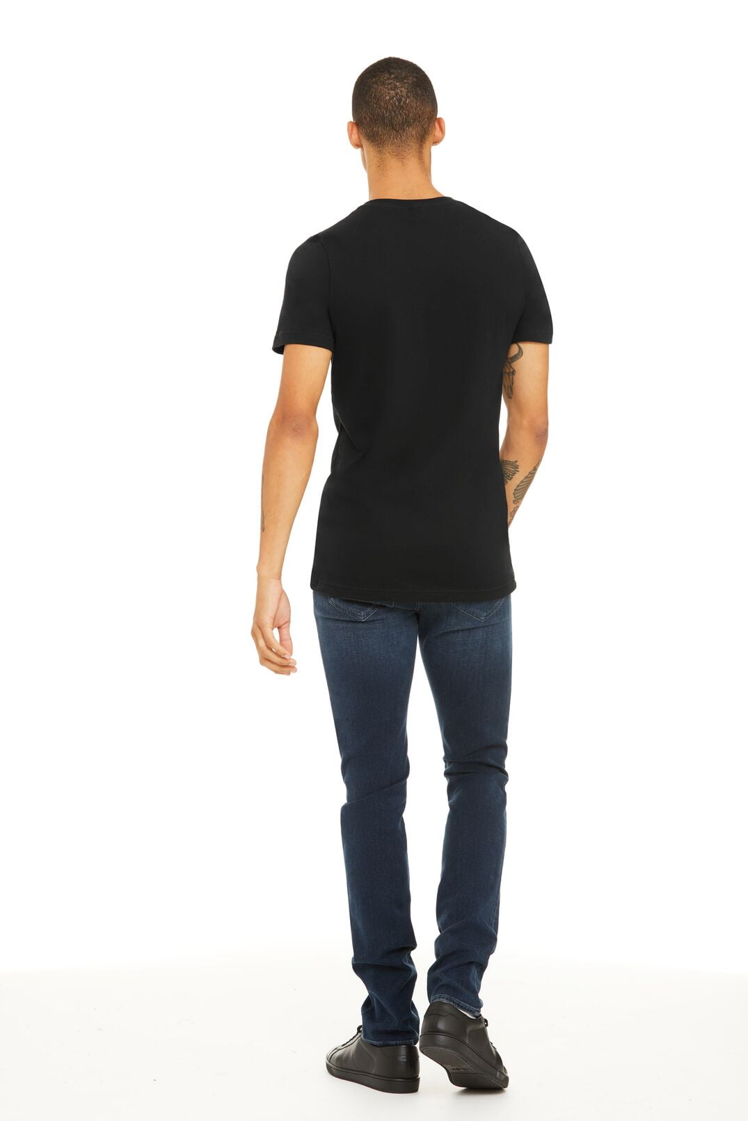 BELLA+CANVAS Adult Short Sleeve V-Neck Personalized T-Shirt, Create your own Designs, Black, XL, Unisex