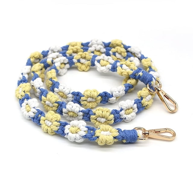 Cordón de algodón tejido para teléfono móvil, cordón para bolso, cordón tejido con flores para llavero