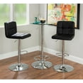 thumbnail image 6 of Linon Tate Three Piece Adjustable Pub Table Set in Chrome/Brown Faux Leather, 6 of 11