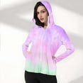 thumbnail image 5 of Wiyuqeen Women's Zip Front Sun Hoodie Tie Dye Long Sleeve Thumb Hole UPF Hoodies Lightweight Protection Jacket for Hiking Running, 5 of 7