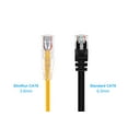 thumbnail image 2 of Monoprice Cat6 Ethernet Patch Cable - 1 Feet - Yellow | Network Internet Cord - Snagless RJ45 Stranded 550MHz UTP CMR Riser Rated Pure Bare Copper Wire 28AWG - SlimRun Series, 2 of 6