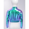 thumbnail image 1 of YUUMIN Veste Métallique Décontractée à Sequins pour Filles et Garçons, Veste à Col Rabattu avec Fermeture Éclair, Bleu 14, 1 of 6