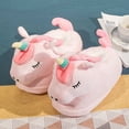 thumbnail image 3 of Zapatillas de invierno cálidas de dibujos animados, zapatos de peluche de unicornio y hámster kawaii, suela suave, zapatos planos de algodón para el hogar, zapatos para niñas y mujeres, piso silencios, 3 of 5