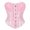 Pink, variant on Women Elegant Cap Sleeves Brocade Bustier Corset Top Historical Gown