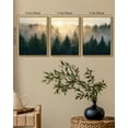 thumbnail image 4 of Drsoum Fog Pine Green Tree Forest Art Nordic Modern Mountain Artwork Prints Decor 11x14in3pcs Natural Framed, 4 of 5