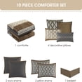 thumbnail image 3 of Nanshing Donovan 10PC Geometric Luxury Comforter Set, Grey, Queen, 3 of 6