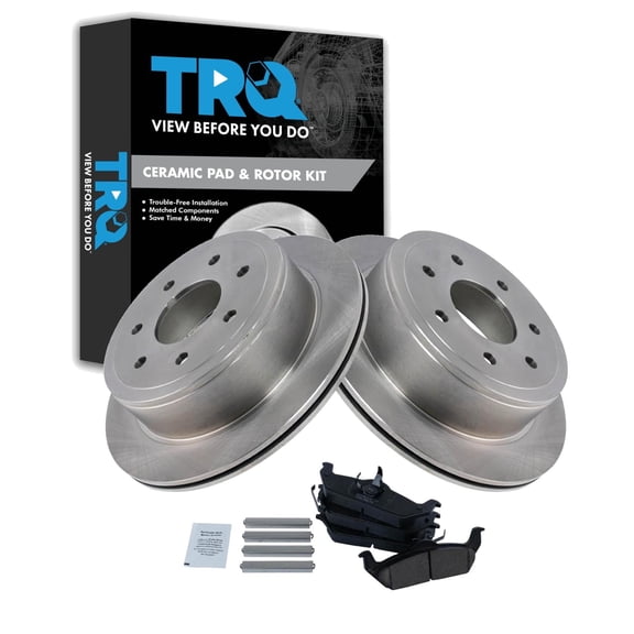 TRQ Rear Brake Pad and Rotor Set Ceramic Rotors Fits 2004-2011 Ford F-150