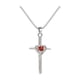 thumbnail image 2 of Collar con Colgante de Cruz En Cobre Rojo Chapado y Gema En Forma de Corazón | Collar Estilo Occidental con Diamantes - 1 Pieza, 2 of 6