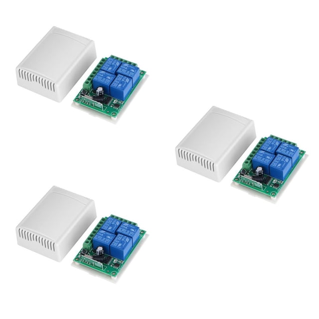 Guardoinrt RF Switch Simple Matching Remote Control Switches Remoting Controllers TV Electric for Windows Stable Signal 4 Way Control Module Blue relay as pictures shown 3Set