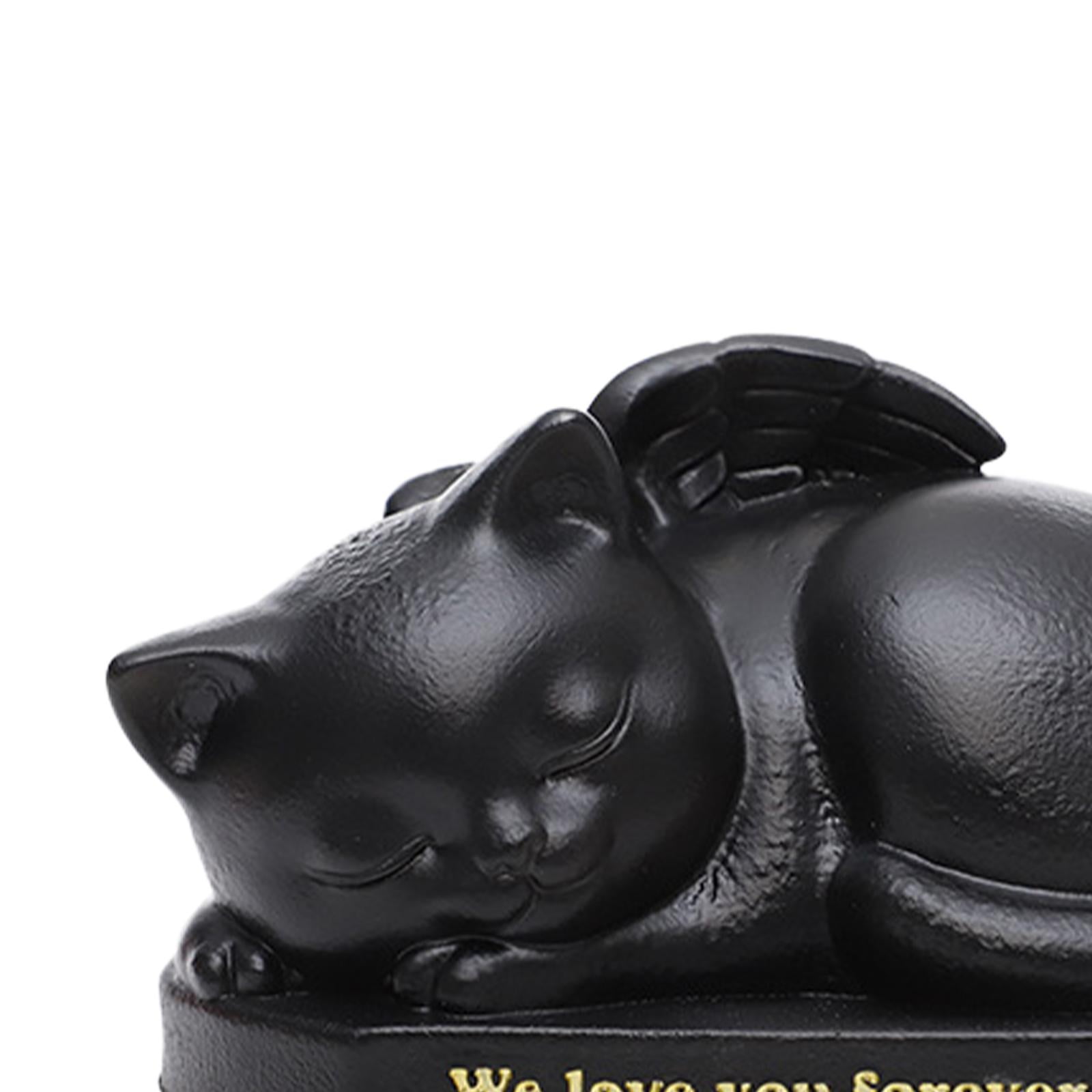 Pet Urns Cremation Memorial Urn Funeral Small Animal Pet Supplies Casket Sleeping in Angel Wing Statue Memory for Living Room for Cat