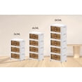thumbnail image 4 of MECOLOR Foldable Storage Containers with Wheels and Doors, 5 x 34L Stackable Storage Bins with Lids, Plastic Storage Organizers for Study room, Classroom (5 pack), 4 of 9