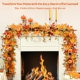 thumbnail image 3 of Guvpev Fall Decor - 6FT Fall Garland for LED Lights, Artificial Fall Maple Leaves Garland with Pumpkins, Berry & Pine Cone, Gorgeous Fall Decorations for Mantel, Front Door, Fireplace, Window & Wall, 3 of 8