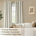 thumbnail image 5 of Beige White Buffalo Plaid Blackout Curtains 84 Inches Long for Bedroom Living Room,Thermal Insulated Noise Reducing Drapes,Vintage Farmhouse Window Treatment,Rod Pocket Back Tabs,40"Wx84"Lx2, 5 of 6