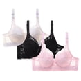 thumbnail image 3 of Blmnix Women Bras Lift Bra Underwire Lace Bra Bra Full-Figure Standard Straps Pink Comfortable Bras for Women, 3 of 4