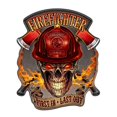 thumbnail image 1 of SignMission P-1014 Firefighter Skull 14 in. Firefighter Flaming Skull Novelty Sign, 1 of 1