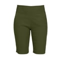 thumbnail image 7 of Women's Soft Solid Elastic Waist Casual Short Pants, Comfy Travel Shorts with Functional Pockets, Lightweight Polyester Blend for Walking, Running Errands, Sightseeing, | TruBelle,Army Green L, 7 of 7