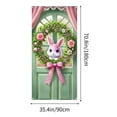 thumbnail image 4 of KOYPTL Easter Door Cover for Front Door, Cute Easter Bunny Egg Wreath Pattern for Front Door, Welcome Door Porch Sign Banner for Spring Holiday Party Easter Decorations Indoor, 35.4x70.8 inch, D, 4 of 7