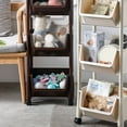 thumbnail image 1 of mmirethe Kitchen Storage Shelf with Wheels Multi-function Movable Cart Laundry Layered Organizer Rack Beige 3 layer, 1 of 6