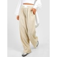 thumbnail image 3 of Argulvti Women's Lounge Pants Stripe Elastic Waist Loose Comfy Casual Pants Polyester Pajama Pants Sleep Trousers, 3 of 6