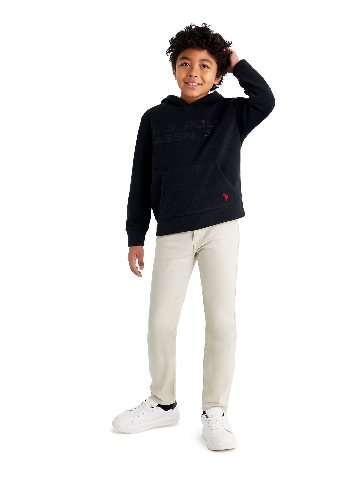 U.S. Polo Assn. Boys Polar Fleece Pullover Hoodie, Sizes 4-18