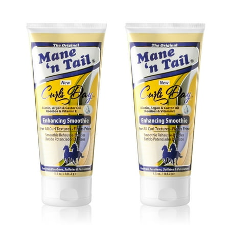 Mane 'n Tail Curls Day Enhancing Smoothie (2 Pack) – Defines Curls with Biotin, Argan & Castor Oil, Rooibos & Vitamin E, Paraben & Sulfate Free (6.5 Oz Each)