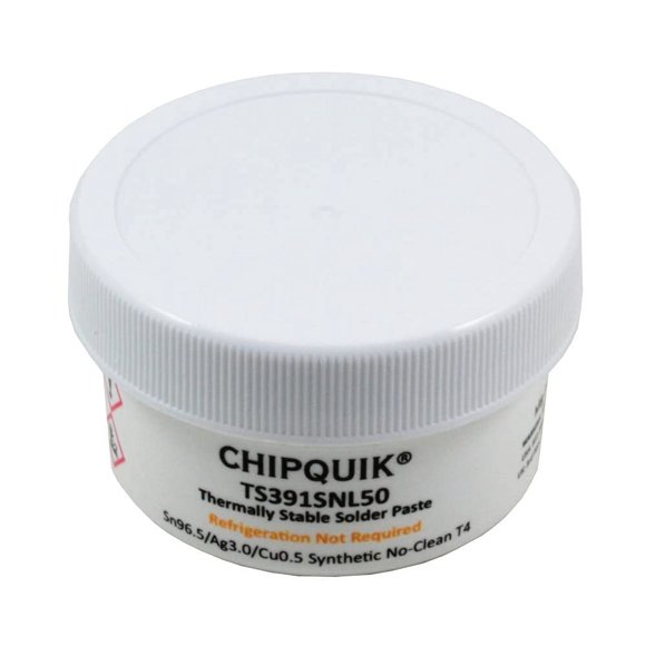 Chip Quik TS391SNL50 Thermally Stable Solder Paste No-Clean Sn96.5/Ag3.0/Cu0.5 T4 (50g jar)