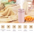 thumbnail image 3 of QLEICOM Humidifiers for Bedroom, 320ml Portable Small Cool Mist Humidifiers, USB Powered with LED Light, Humidifiers for Home Office Car Bedroom Nursery Indoor (Pink), 3 of 6