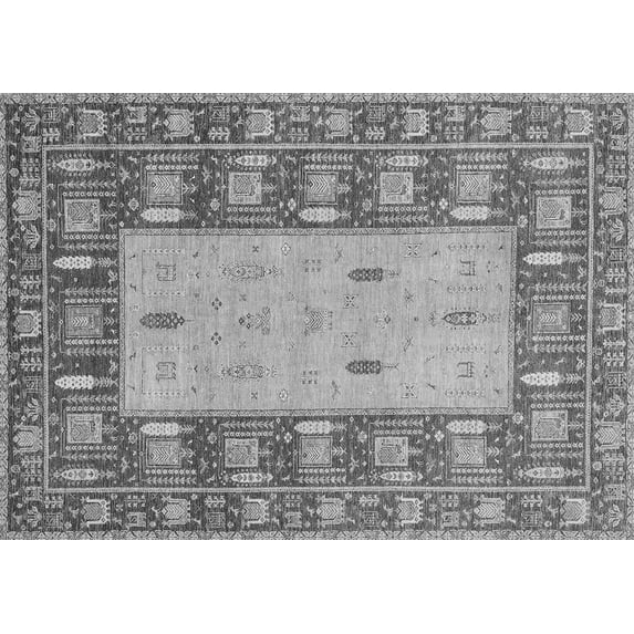 Ahgly Company Indoor Rectangle Abstract Gray Modern Area Rugs, 3' x 5'