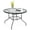 40“ Round, variant on Glass Patio Table with Umbrella Hole, 32" Square Outdoor Dining Table Steel Tempered Glass Patio Tables Outdoor Tables for Balcony Garden Deck
