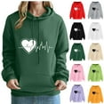 thumbnail image 4 of Women Hearts Print Hoodie with Pocket Valentines Day Outfits Drawstring Pullover Hooded Casual Sweatshirt Tops (L, Red 01), 4 of 4