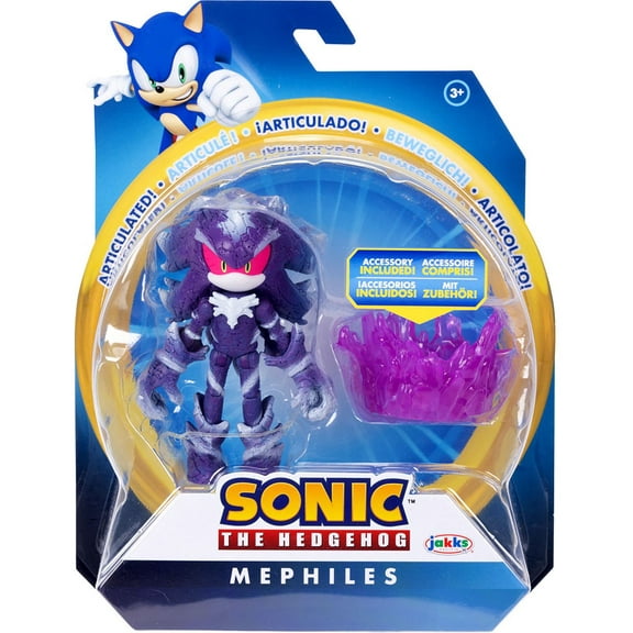 Sonic 4 inch Mephiles the Dark with Purple Mist Crystal 35th Anniversary Action Figure