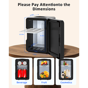 OTIC Mini Fridge, 4 Liter/6 Can Small Refrigerator, 120V AC/ 12V DC Portable Thermoelectric Cooler & Warmer Black