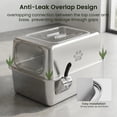 thumbnail image 5 of KPWACD Stainless Steel Cat Litter Box Extra Large Metal Litter Pan High Sided 23.8" X 15.9" X 15.1 ", 5 of 9