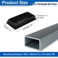 thumbnail image 2 of Uxcell 2 Pcs 8 x 4 Pulgadas Tapones de Tubo Rectangular para Poste de Tubo Metálico Patas de Silla Mesa Estanterías, Negro, 2 of 6